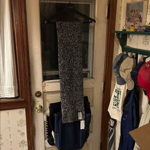 Vince Black and White Wool Cashmere blend Scarf NWT